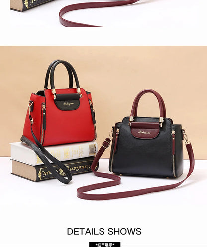 Women Color Block Handbag Large Capacity Tote Bag Fashion Shoulder Crossbody Bag Korean Style Purse