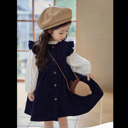 Girls’ 2-Piece Long Sleeve Top & Skirt Set – Soft Spring Autumn Outfit with Elastic Waist, Coordinated Toddler & Kids Clothes