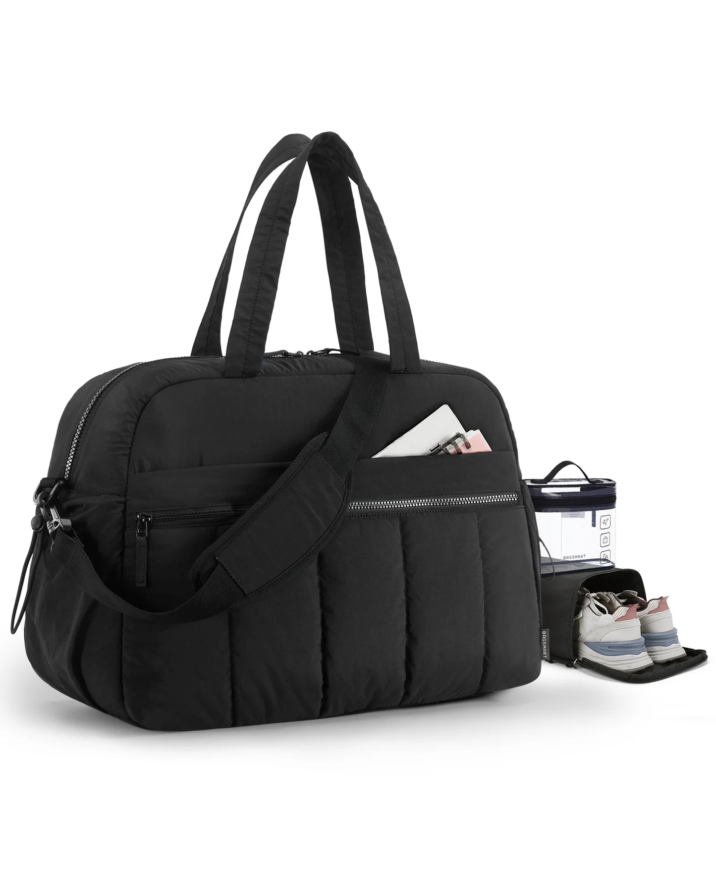 BAGSMART Women Duffle Bag for Travel with Wet Pocket Lightweight Water Resistant Carry on Weekender Gym Bag