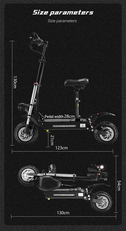 BOYUEDA S3 E-Scooter 6000W Dual Motor 60V 38AH Lithium Battery Off-road Scooters Electric 11Inch City Folding Electric Scooter