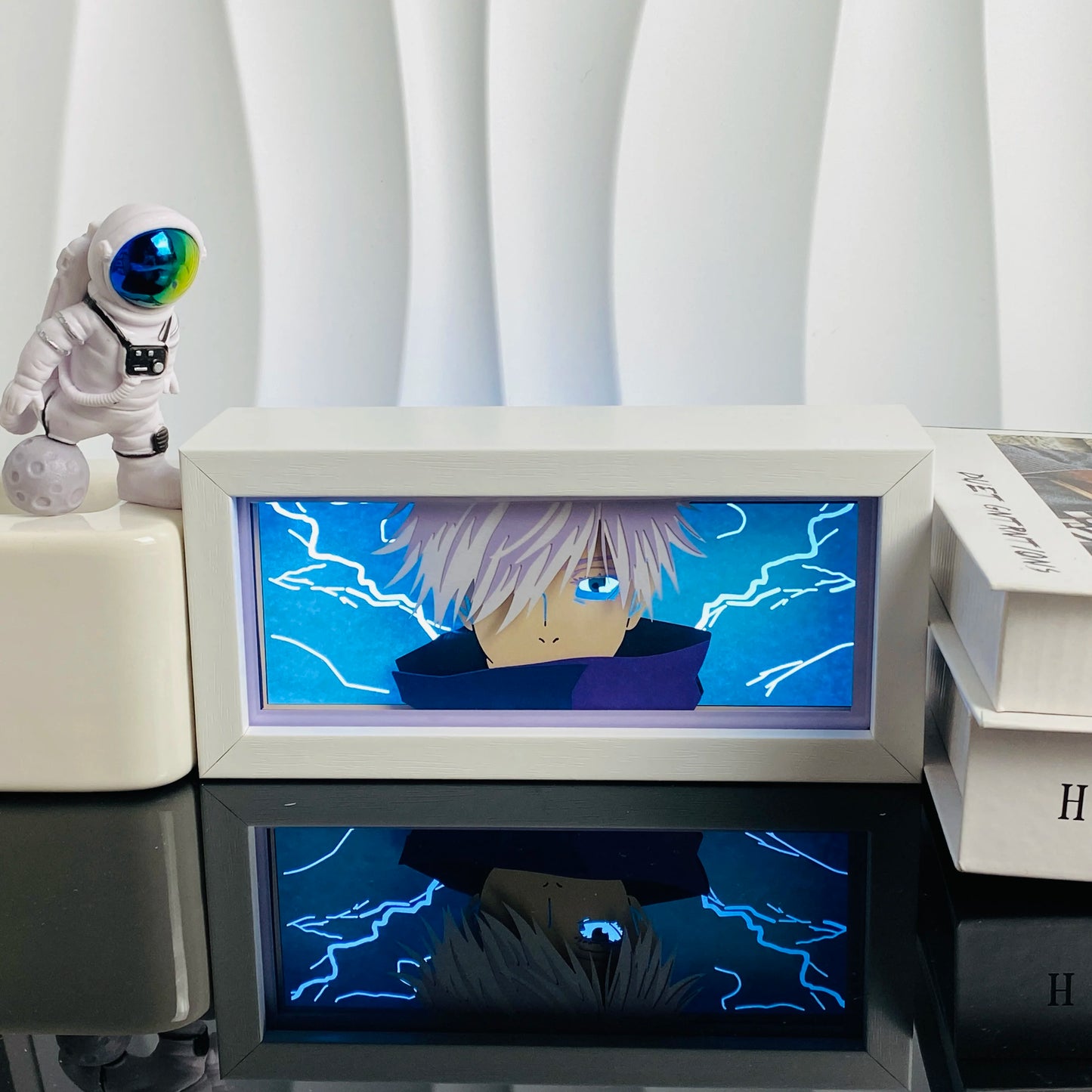 Anime Light Box Paper Cut Shadow Lightbox Wood Frame Nightlight for Child Bedroom Decor Led Night Light 3d Desk Lamp Gifts