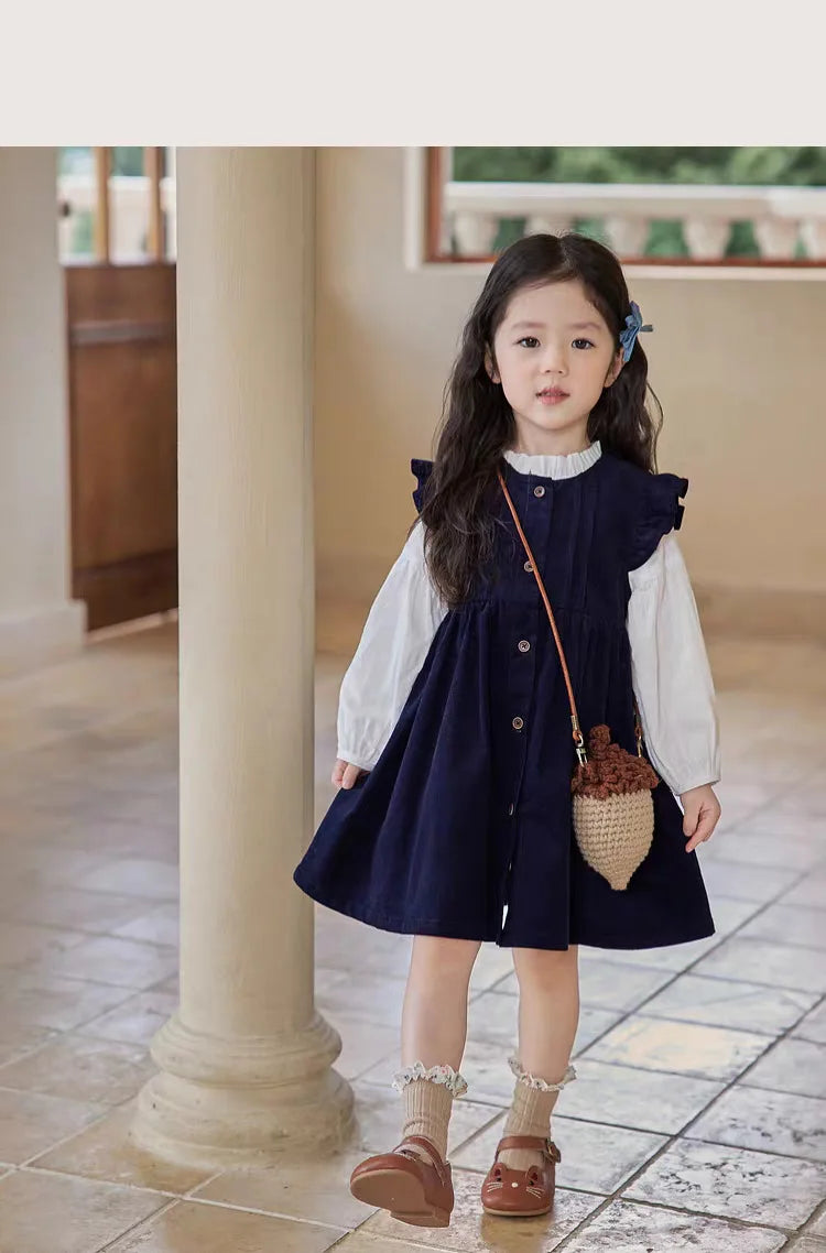 Girls’ 2-Piece Long Sleeve Top & Skirt Set – Soft Spring Autumn Outfit with Elastic Waist, Coordinated Toddler & Kids Clothes