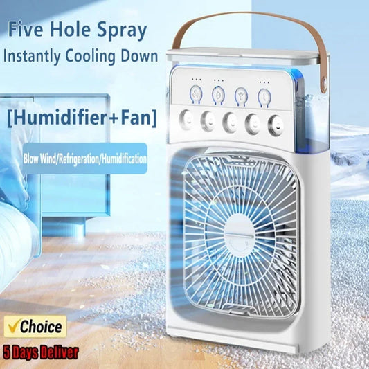 Motorcycle Desktop Humidifier Air Cooler 180° Rotation 3 Speeds Adjustable Mist Cooling Fan with Removable Tank for Bedroom Amag