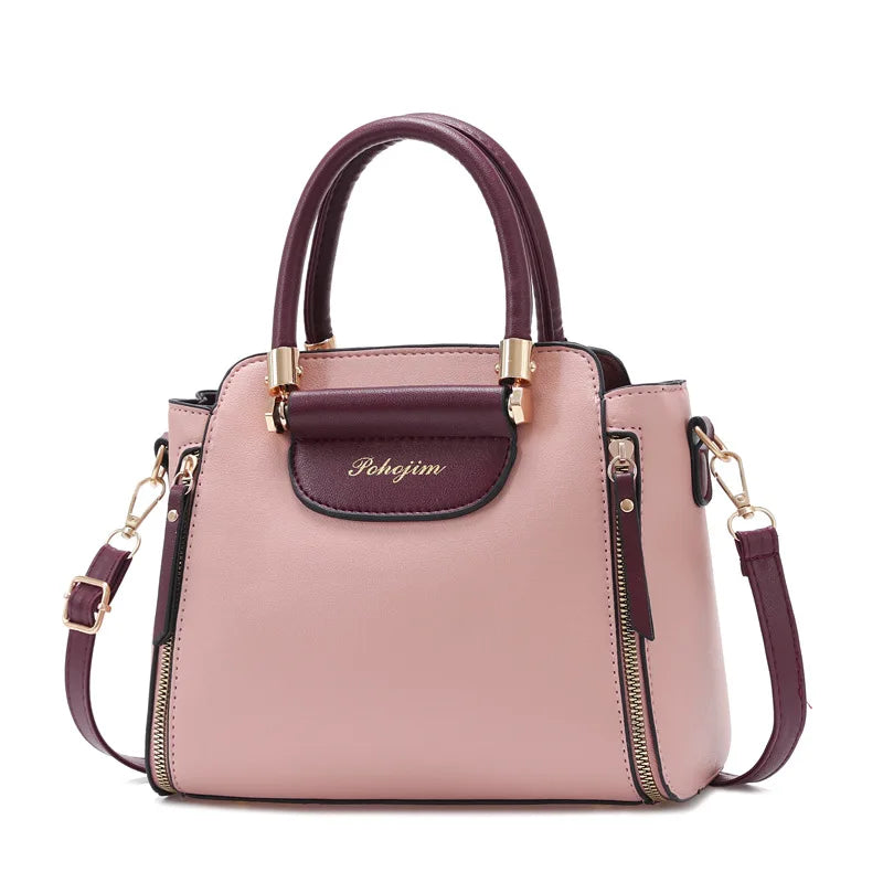 Women Color Block Handbag Large Capacity Tote Bag Fashion Shoulder Crossbody Bag Korean Style Purse