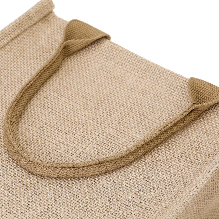 Women's jute tote bag large capacity shopping bag travel storage bag open mouth men's handbag