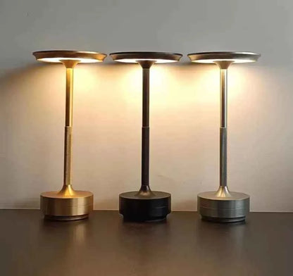 Aluminum Alloy Simple Decorative Lamp LED Night Light Infinitely Dimmable Atmosphere Retro Portable Rechargeable Touch Desk Lamp