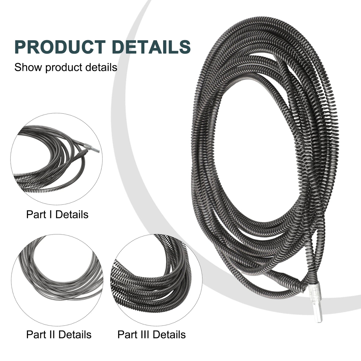 1pc 5/8/10m Pipe Dredging Tool Spring Pipe Sewer Pipe Unblocker Athroom Kitchen Drain Cleaner Sink Basin Pipeline Clogged Tool