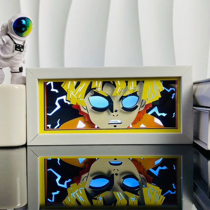 Anime Light Box Paper Cut Shadow Lightbox Wood Frame Nightlight for Child Bedroom Decor Led Night Light 3d Desk Lamp Gifts