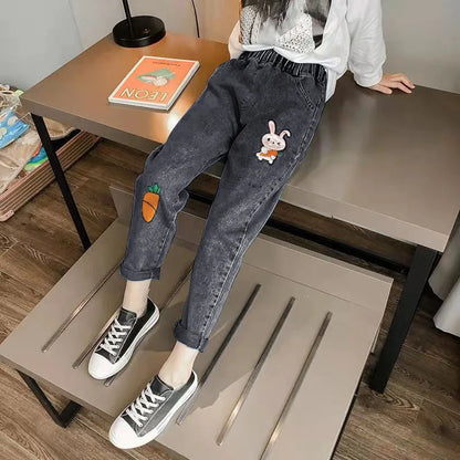 Jeans For Girls 2023 New Fashion Spring Jeans Girls Denim Pants Children's Jeans Casual Style Teenage Costumes For Girls 2-14 Y