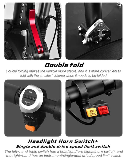 BOYUEDA S3 E-Scooter 6000W Dual Motor 60V 38AH Lithium Battery Off-road Scooters Electric 11Inch City Folding Electric Scooter