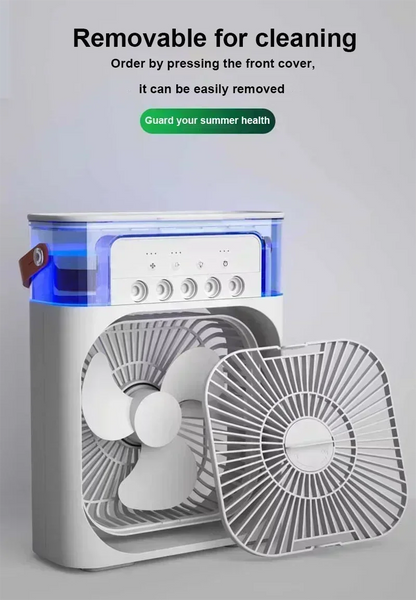 New 3 In 1 Portable Fan AIr Conditioner Household Mini Air Cooler LED Night Light Humidifier Air Adjustment Fan Office Home Fan