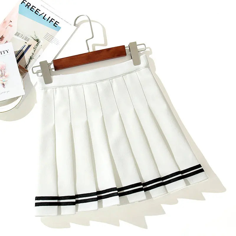 High-Waisted Skirt Elastic Pink Fairy Grunge Black Mini Pleated Skirt Woman Fashion 2022 Summer Clothes School Girl Uniform
