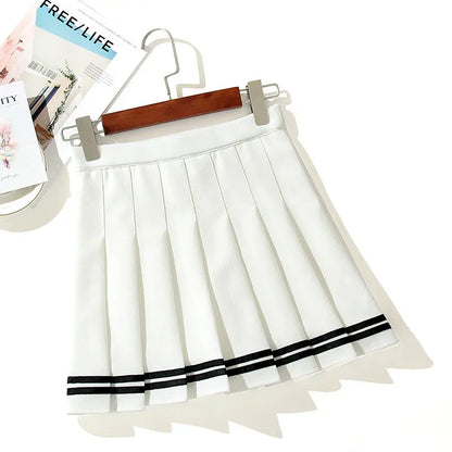 High-Waisted Skirt Elastic Pink Fairy Grunge Black Mini Pleated Skirt Woman Fashion 2022 Summer Clothes School Girl Uniform