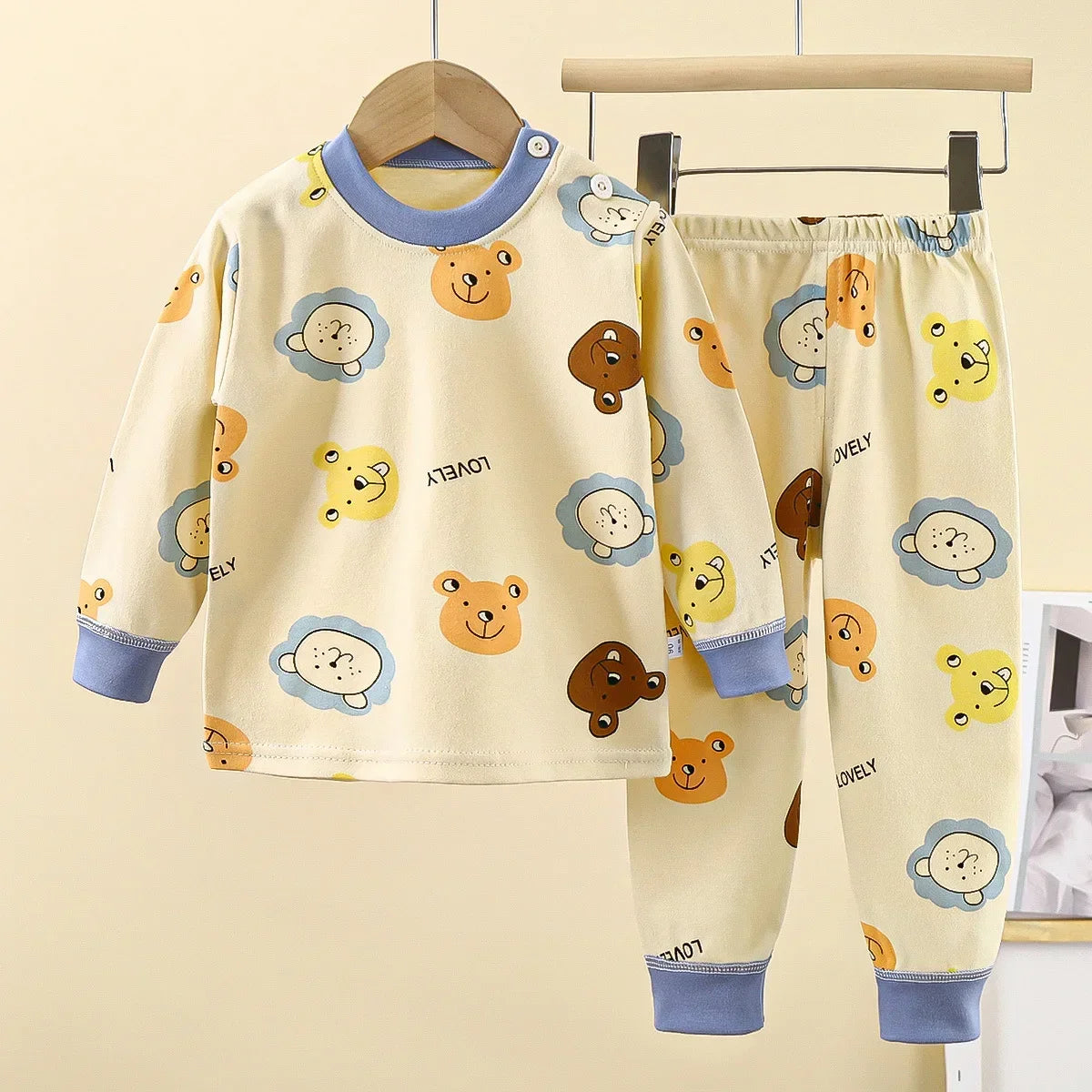 New 2024 Kids Underwear Clothing Sets Boys Girls Pure Cotton Cute Cartoon Dinosaur T-shirt Top with Pants Baby Autumn Pajamas