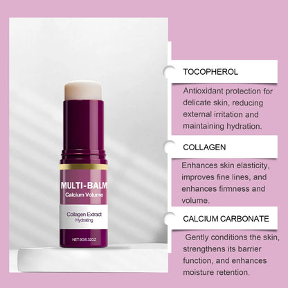 Multi Balm Calcium Volume Firming Skin Hydrating Nourishing Smoothing Collagen Moisturing Stick Suitable for Eyes Neck Face