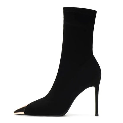 Sexy Sock Boots Knitting Stretch Boots High Heels for Women Fashion Shoes Spring Autumn Ankle Boots Female Zapatos De Mujer 2025