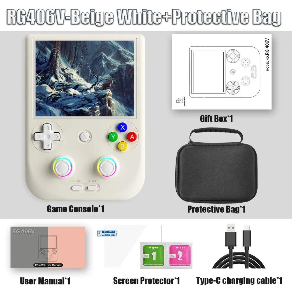 ANBERNIC RG 406V Handheld Games Console Portable Video Gaming Player Android RGB Light 3D Hall Joystick 5500mAh 5G WIFI RG406V