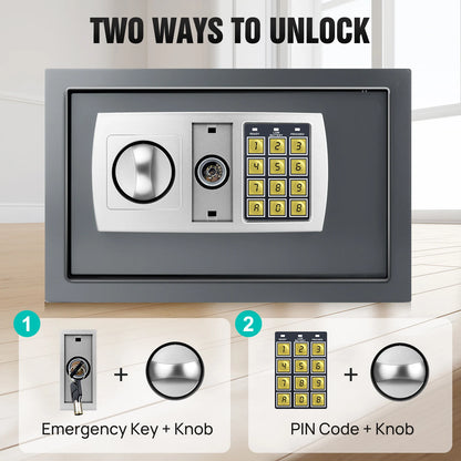 BRlEFNESs Dual Key Digital ock Heavy Duty Steel Anti-Theft Safe for Corporate jlewelry, Camera, file Storage, and Cash