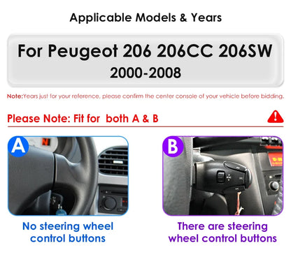 7862 Android Car Radio Player for Peugeot 206 206CC 206SW 2000 -2008 Car Stereo Multimedia Audio Wireless Carplay 7inch headunit