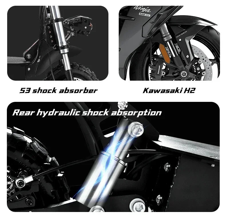 BOYUEDA S3 E-Scooter 6000W Dual Motor 60V 38AH Lithium Battery Off-road Scooters Electric 11Inch City Folding Electric Scooter