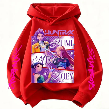 KPop Demon Hunters Huntrix Hoodie Kids Clothes Princess Girls Clothes Fashion Kids Clothes Spring and Autumn Sweatshirt Tops Fo
