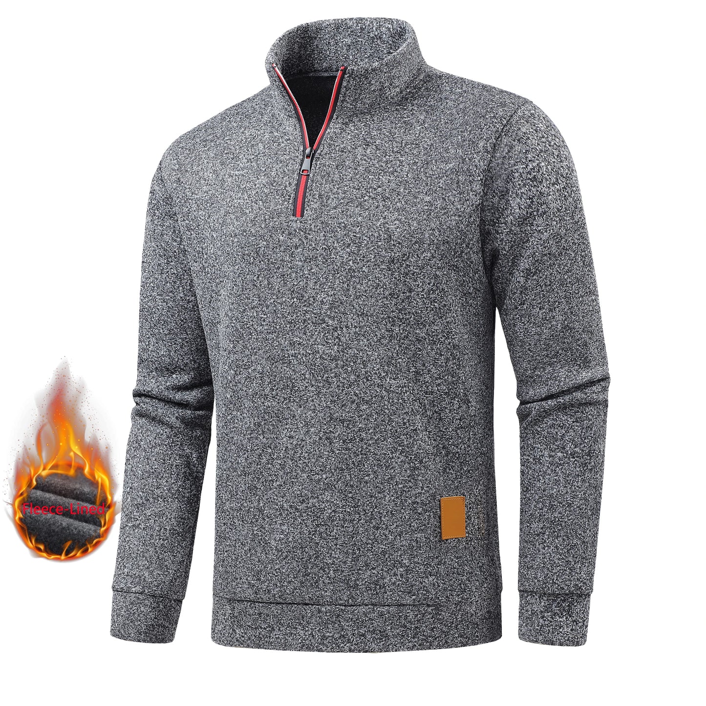 Autumn men's half-zip sweatshirts, long-sleeved solid color pullovers, turtlenecks, streetwear, winter warm jackets, sports coat