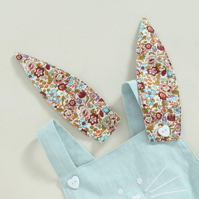 ma&baby 0-18M Easter Toddler Newborn Infant Baby Girl Romper Cute Floral Bunny Ear Rabbit Pompom Jumpsuit Overalls D01