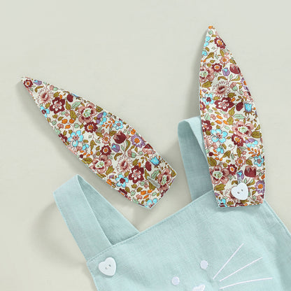 ma&baby 0-18M Easter Toddler Newborn Infant Baby Girl Romper Cute Floral Bunny Ear Rabbit Pompom Jumpsuit Overalls D01