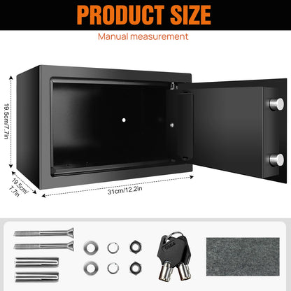 BRlEFNESs Dual Key Digital ock Heavy Duty Steel Anti-Theft Safe for Corporate jlewelry, Camera, file Storage, and Cash