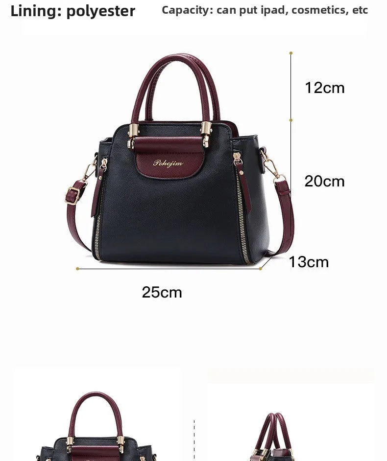 Women Color Block Handbag Large Capacity Tote Bag Fashion Shoulder Crossbody Bag Korean Style Purse