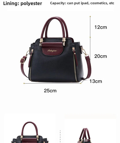 Women Color Block Handbag Large Capacity Tote Bag Fashion Shoulder Crossbody Bag Korean Style Purse