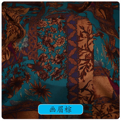 Soft Viscose Rayon Cotton Fabric Pattern Floral Printed Fabric For Sewing Spring Summer Dress Cloth Design Material By the Meter