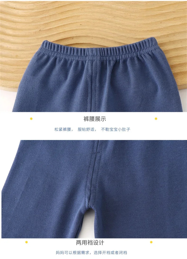 New 2024 Kids Underwear Clothing Sets Boys Girls Pure Cotton Cute Cartoon Dinosaur T-shirt Top with Pants Baby Autumn Pajamas