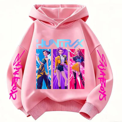 KPop Demon Hunters Huntrix Hoodie Kids Clothes Princess Girls Clothes Fashion Kids Clothes Spring and Autumn Sweatshirt Tops Fo