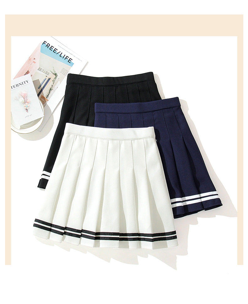 High-Waisted Skirt Elastic Pink Fairy Grunge Black Mini Pleated Skirt Woman Fashion 2022 Summer Clothes School Girl Uniform
