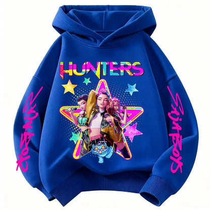 KPop Demon Hunters Huntrix Hoodie Kids Clothes Princess Girls Clothes Fashion Kids Clothes Spring and Autumn Sweatshirt Tops Fo