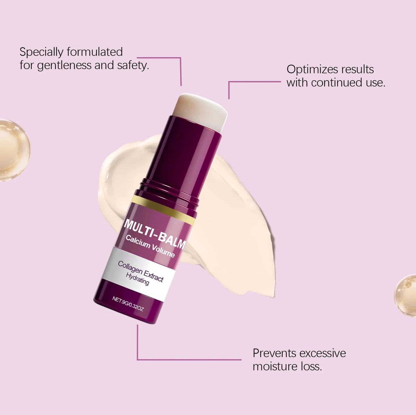 Calcium Volume Multi Balm Deep Hydration Face Skin Elasticity Enhanced Puffy Eyes Treatments Anti Wrinkle Collagen Balm Stick 9g
