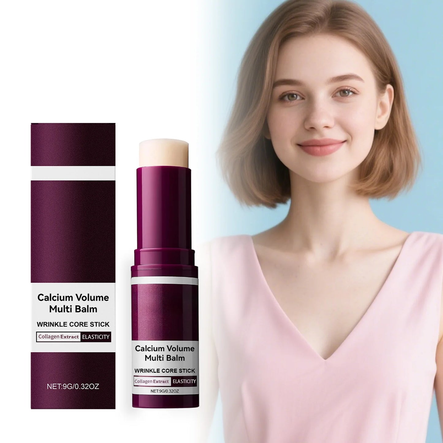 Korean Calcium Volume Multi Balm Stick Collagen Facial Moisturizing Stick Lip Balm Anti-wrinkle Cream Firming Soften Skin Care