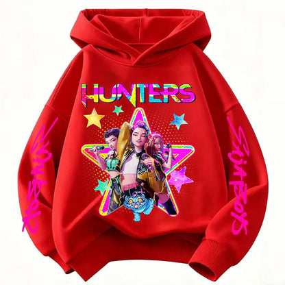 KPop Demon Hunters Huntrix Hoodie Kids Clothes Princess Girls Clothes Fashion Kids Clothes Spring and Autumn Sweatshirt Tops Fo