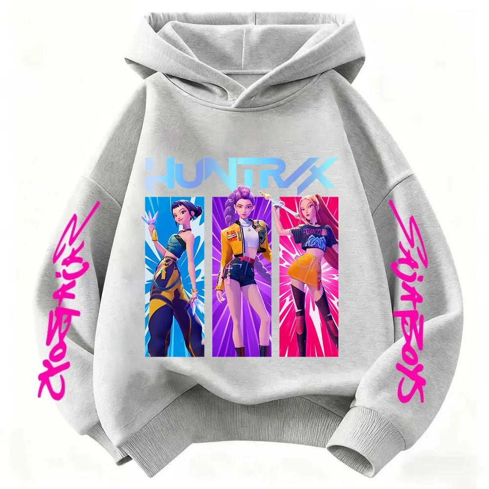 KPop Demon Hunters Huntrix Hoodie Kids Clothes Princess Girls Clothes Fashion Kids Clothes Spring and Autumn Sweatshirt Tops Fo