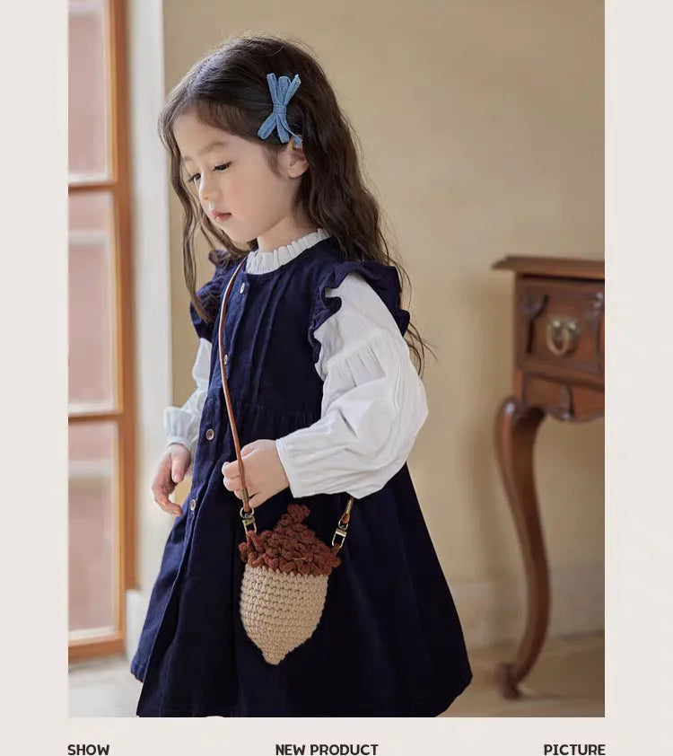 Girls’ 2-Piece Long Sleeve Top & Skirt Set – Soft Spring Autumn Outfit with Elastic Waist, Coordinated Toddler & Kids Clothes