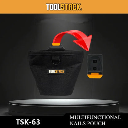TOOLSTACK Multifunctional Nails Pouch High-Capacity Quick-hanging Waist Bag Nails & Screws Durable Waterproof Tool Storage Bag