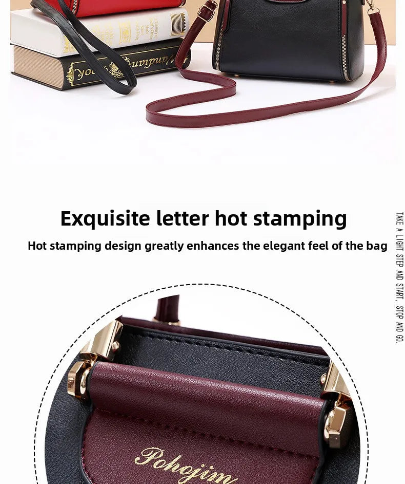 Women Color Block Handbag Large Capacity Tote Bag Fashion Shoulder Crossbody Bag Korean Style Purse