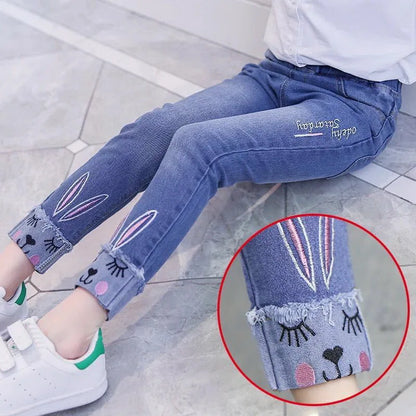 Jeans For Girls 2023 New Fashion Spring Jeans Girls Denim Pants Children's Jeans Casual Style Teenage Costumes For Girls 2-14 Y