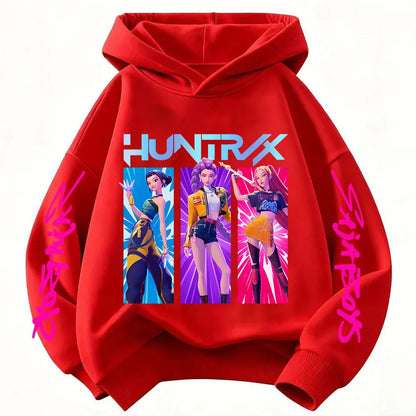 KPop Demon Hunters Huntrix Hoodie Kids Clothes Princess Girls Clothes Fashion Kids Clothes Spring and Autumn Sweatshirt Tops Fo
