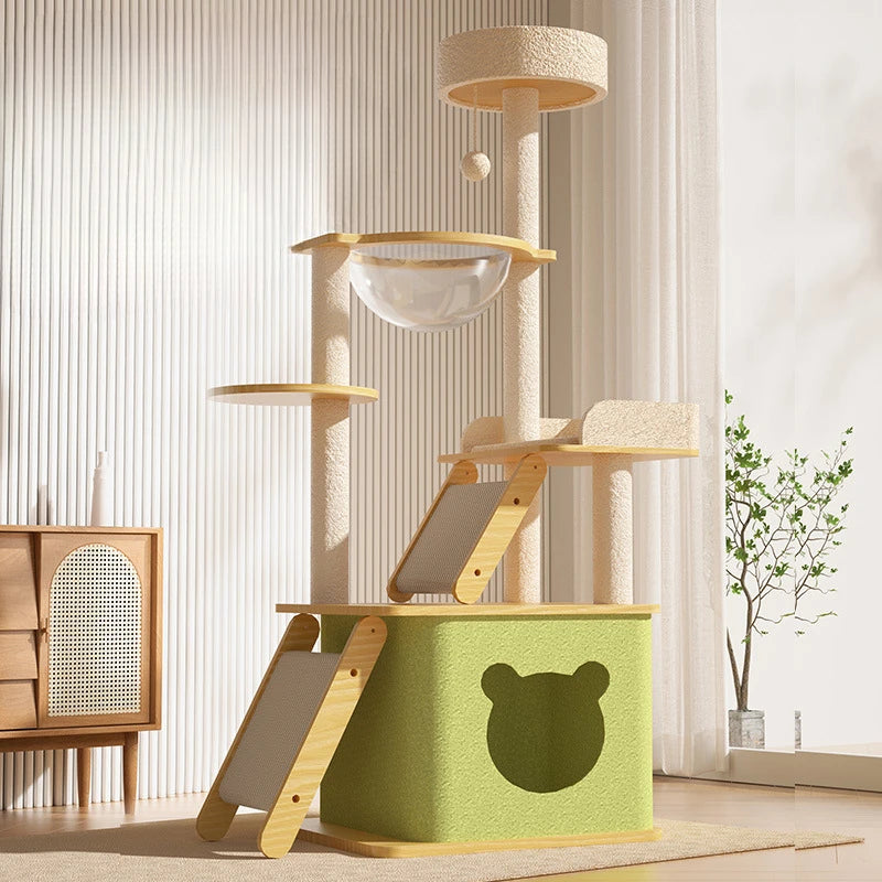 Cat Climbing Nest Tree Capsule Pet Toy Sisal Climbing Post Rack Pet Products Cat Supplies Scratchers Furniture Accessories