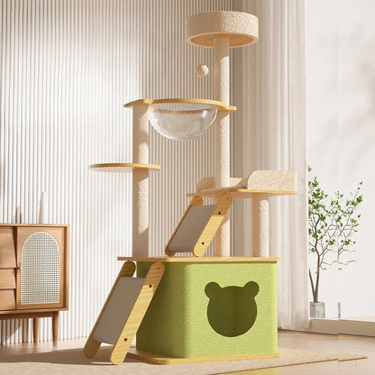 Cat Climbing Nest Tree Capsule Pet Toy Sisal Climbing Post Rack Pet Products Cat Supplies Scratchers Furniture Accessories