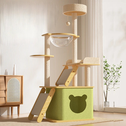 Cat Climbing Nest Tree Capsule Pet Toy Sisal Climbing Post Rack Pet Products Cat Supplies Scratchers Furniture Accessories