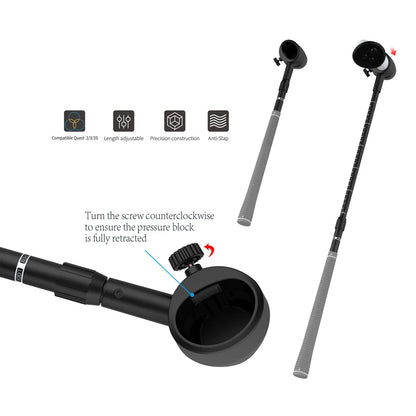 VR Golf Club Attachment for Meta Quest 3S/Quest 3/Quest 2 VR Golf Club Grip Retractable VR Golf Handle Controller Accessories