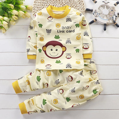 Children's Clothing Spring and Autumn Catoon Underwear Set Baby Boys Girls Cotton Pajamas